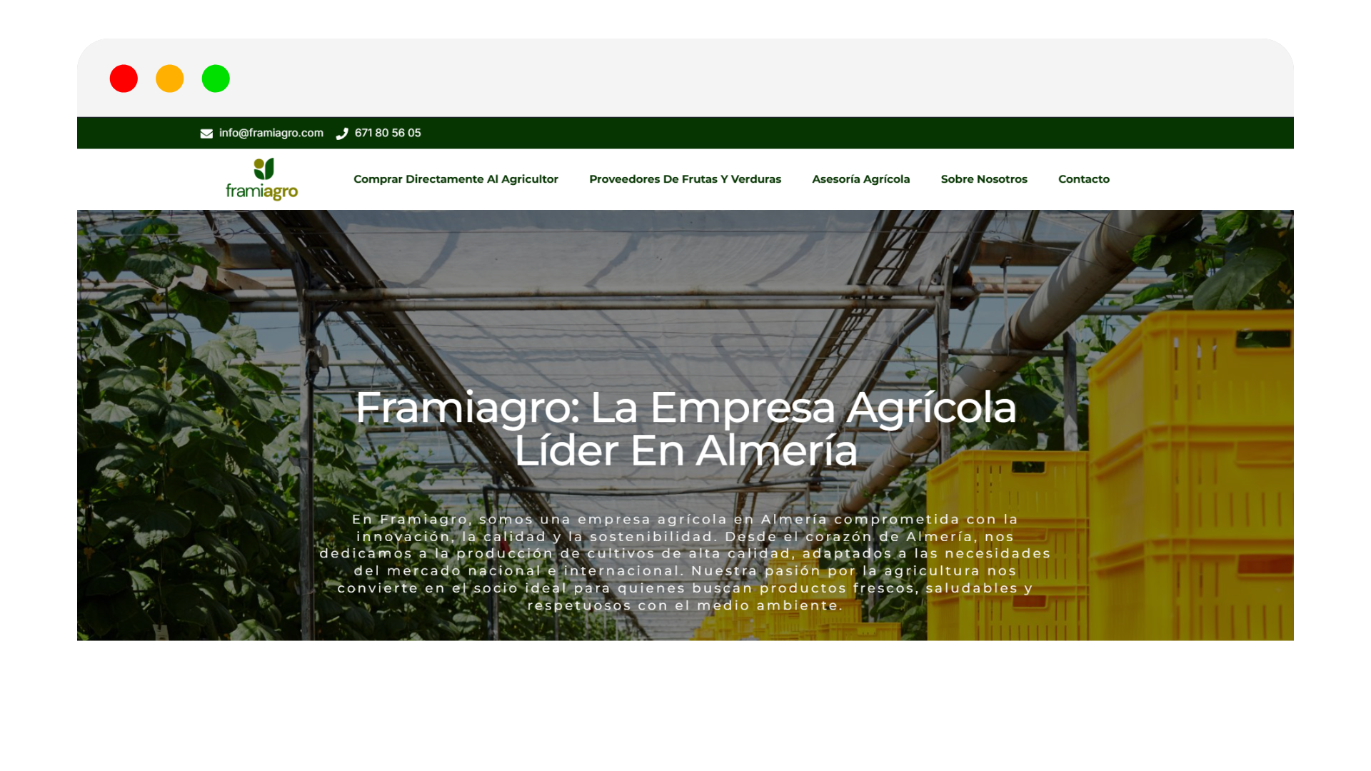 Web para empresa agrícola de Almería