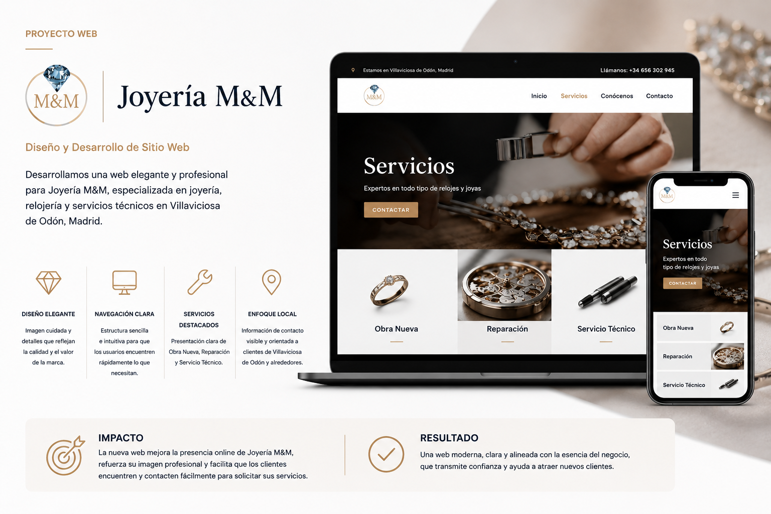 Presencia digital para una joyería local