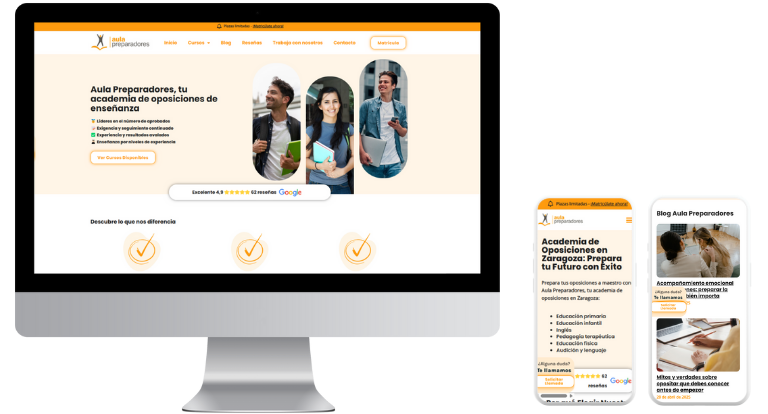Diseño web y mantenimiento para una academia
