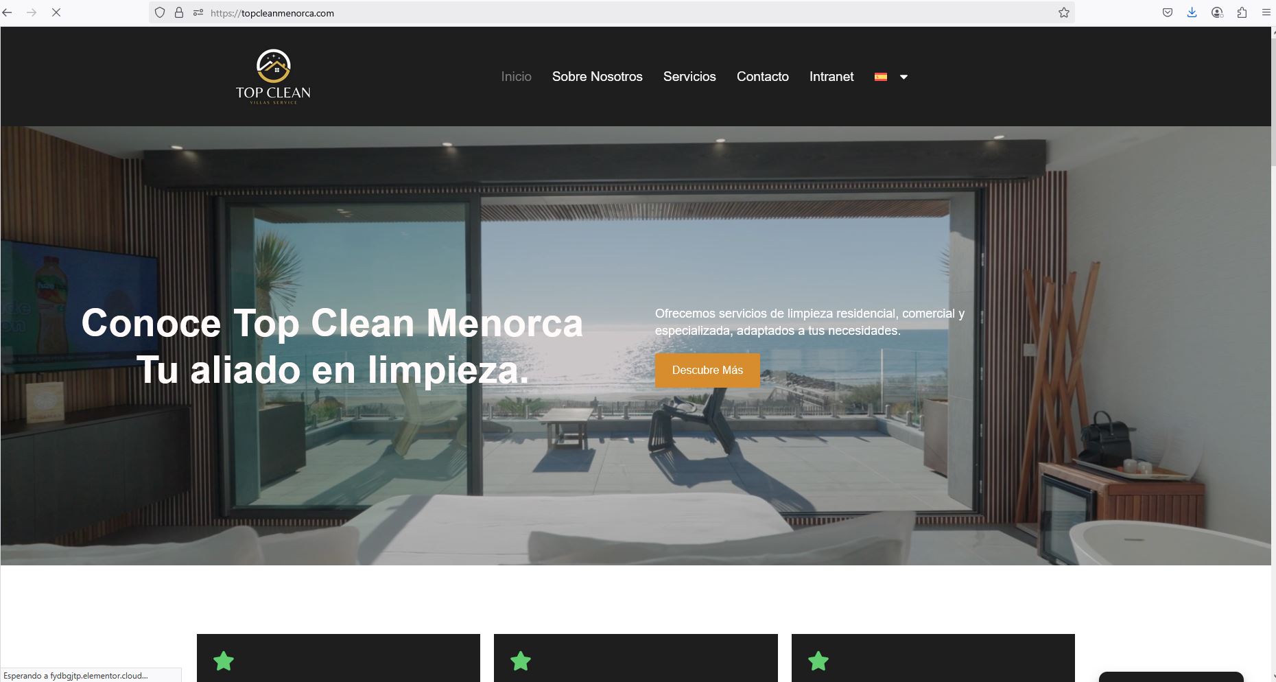Web corporativa para un servicio profesional