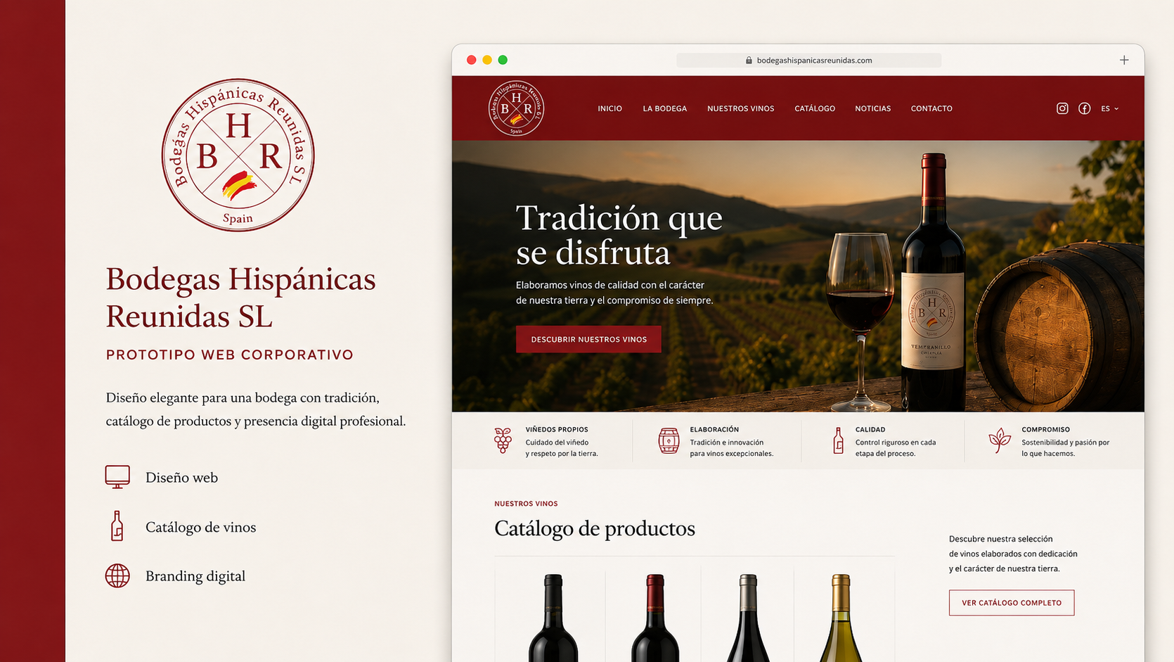 Propuesta web corporativa para una bodega