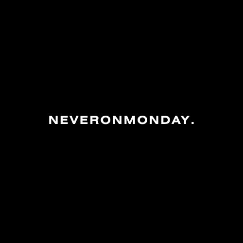 NEVERONMONDAY. logo