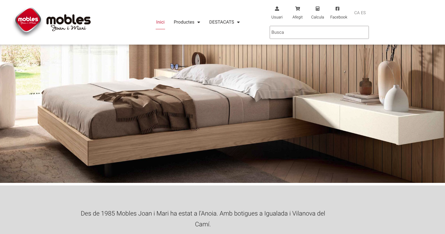 Web para tienda de mobiliario