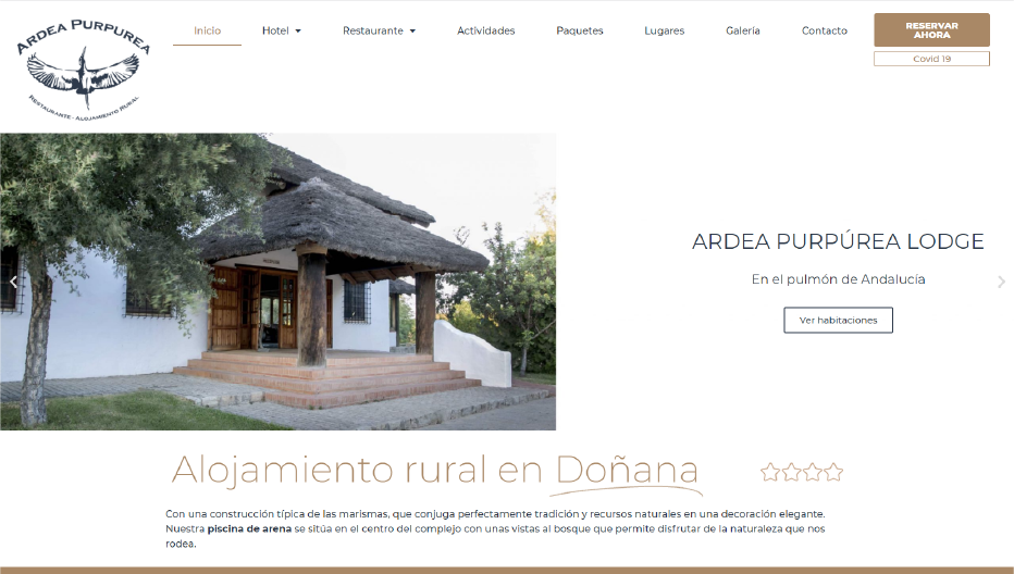 Diseño web para alojamiento y restauración rural