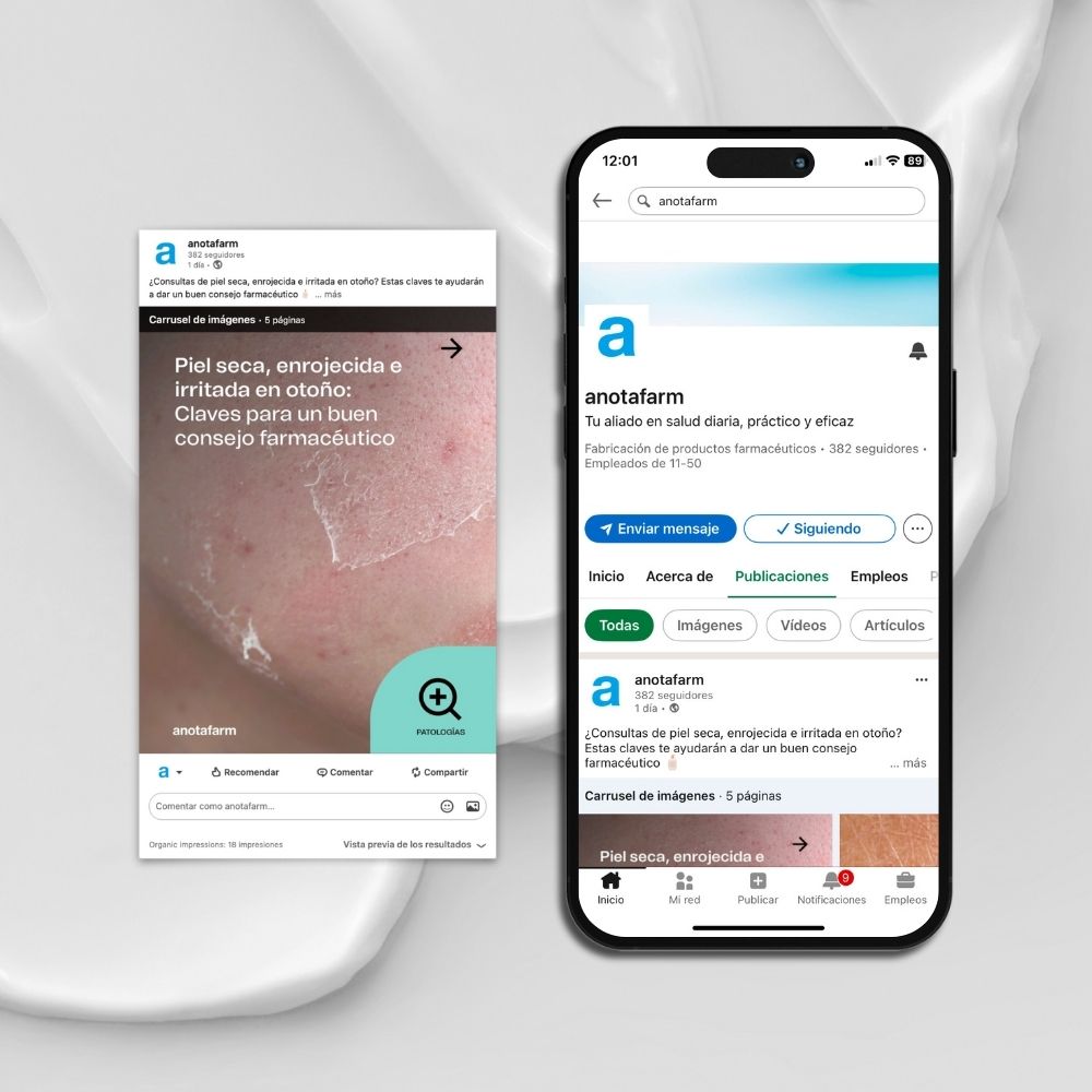 Estrategia visual y contenido para una marca farmacéutica