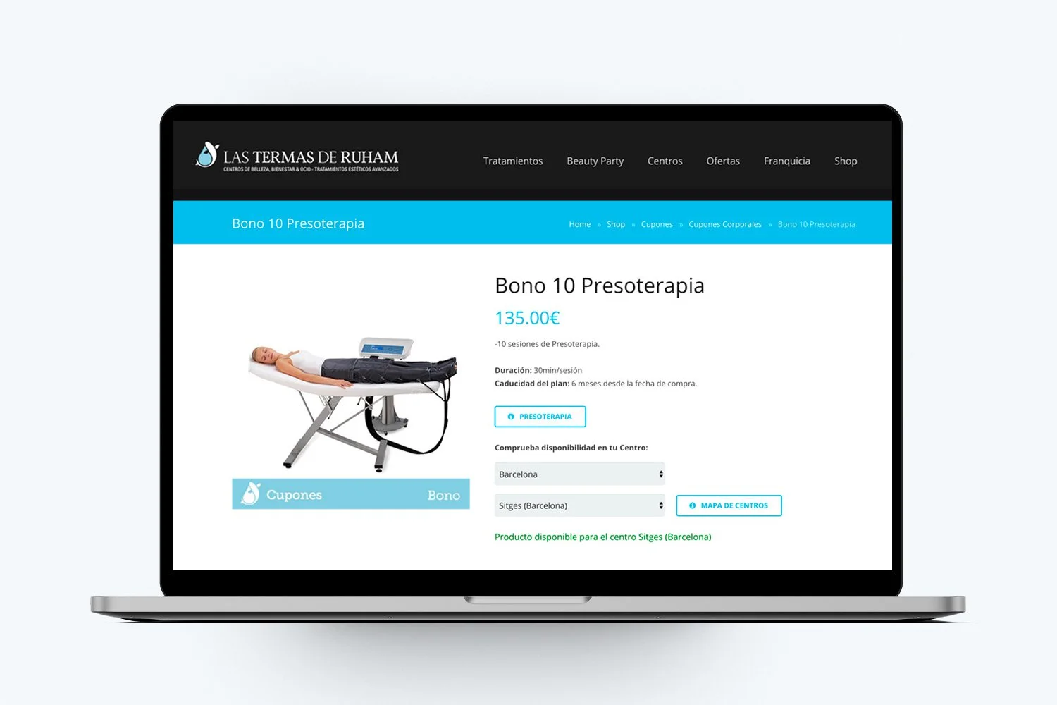 Web para centro de belleza y bienestar