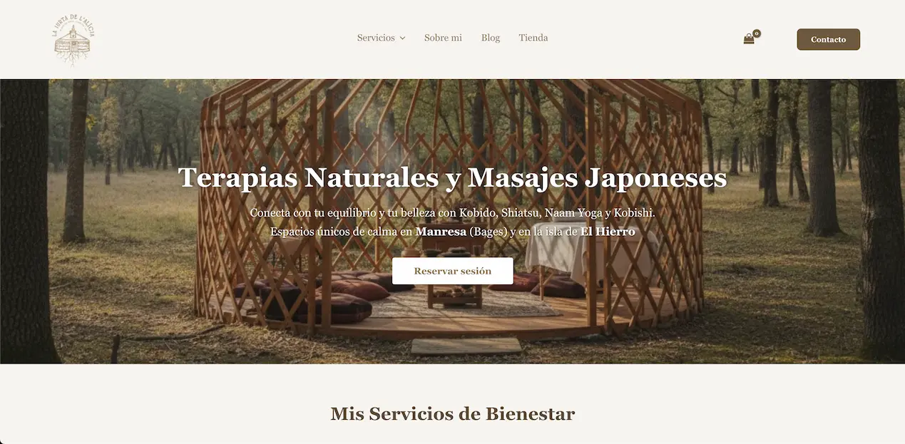Web para terapia holística