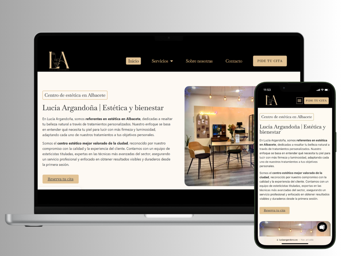 Diseño web para centro de estética