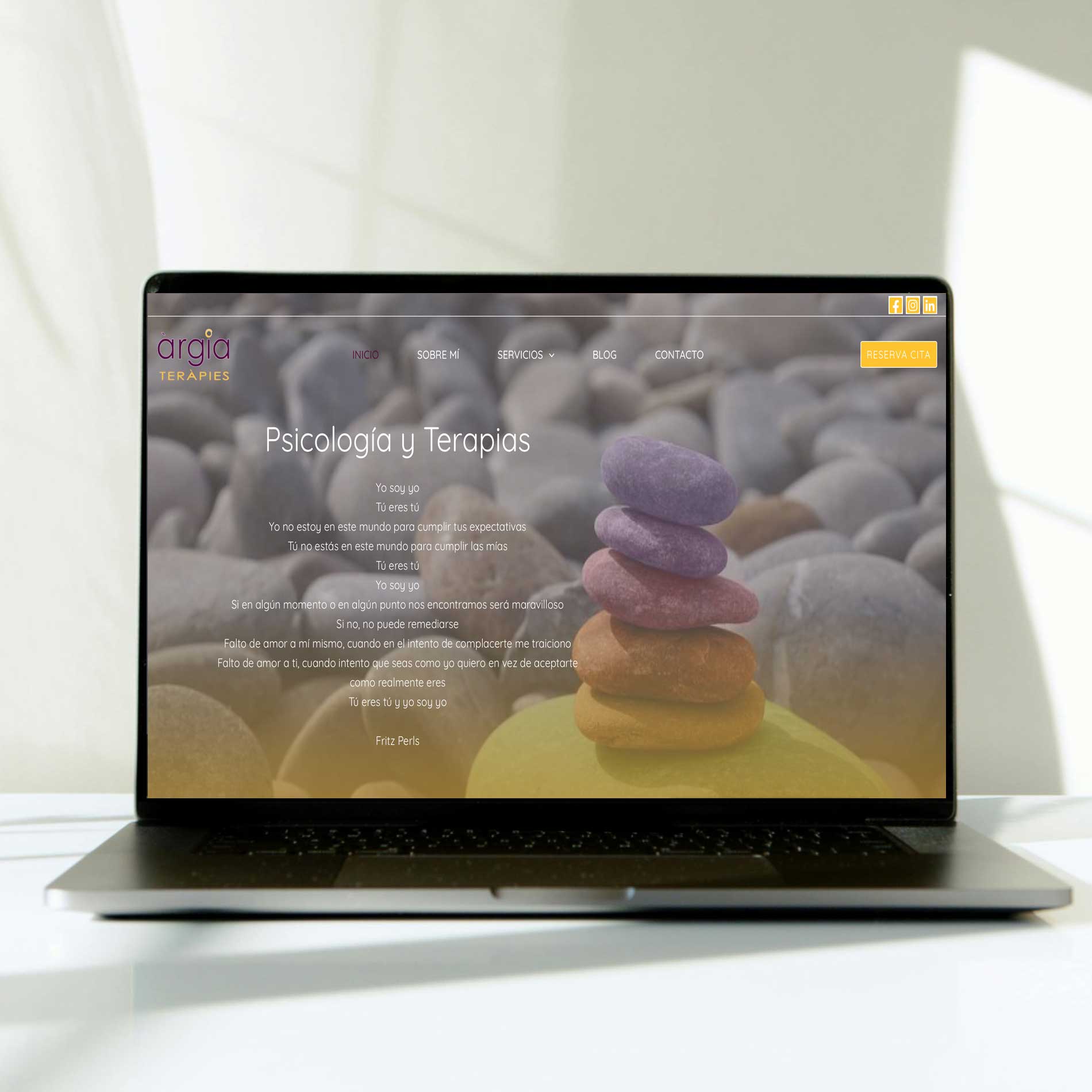 Web corporativa para centro de terapias