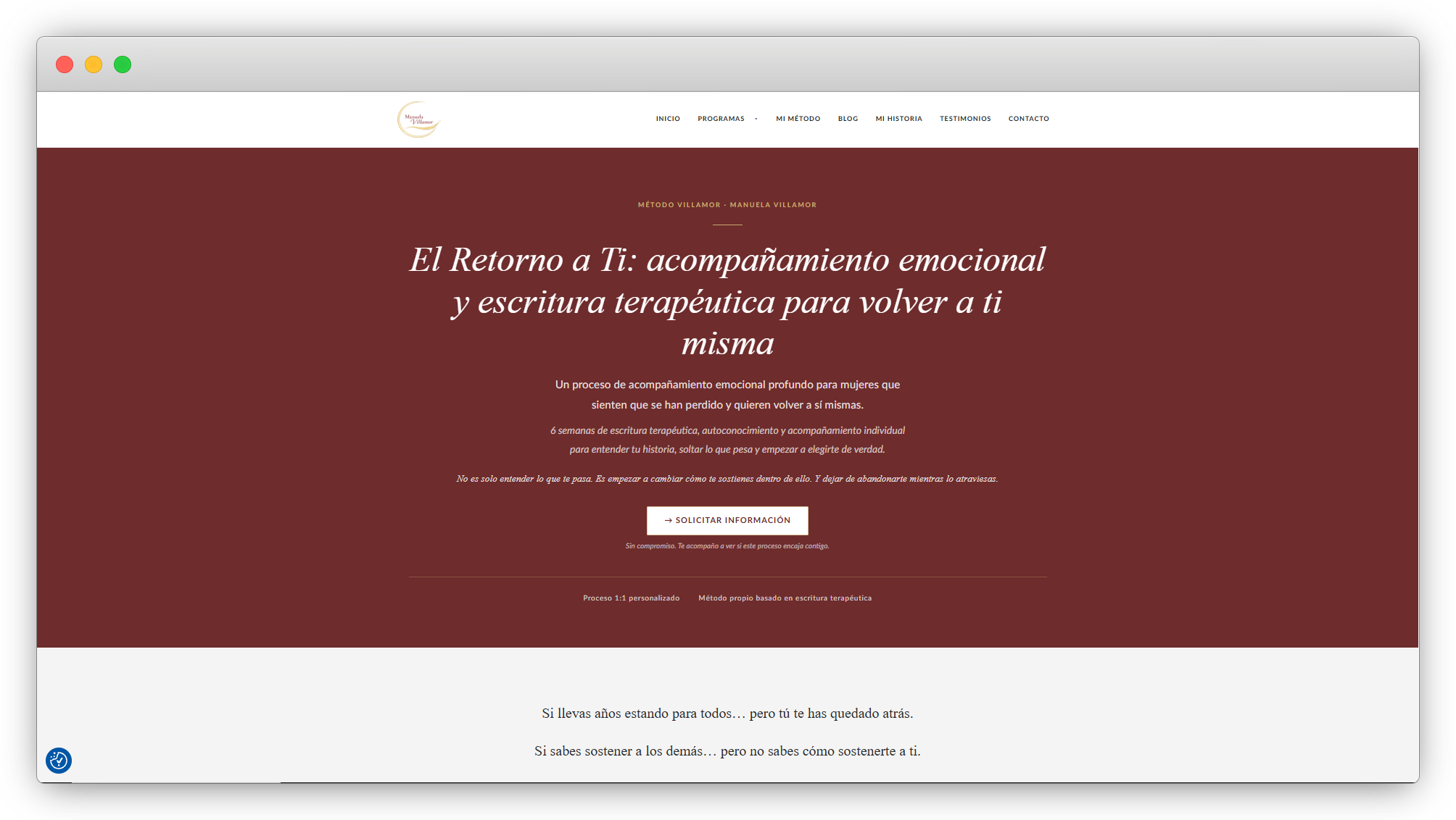 Web para servicio profesional con tono emocional